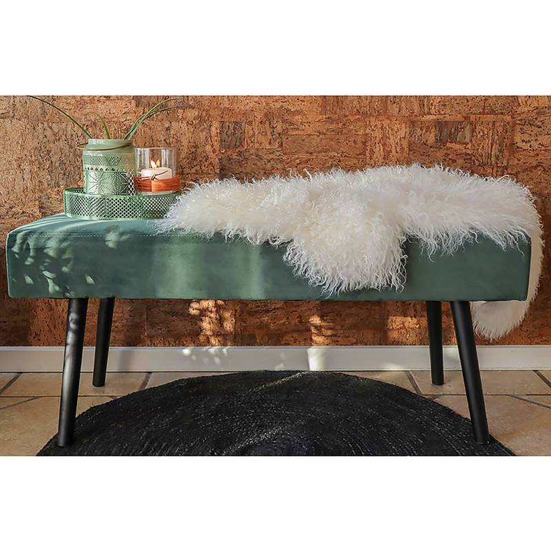 home24 Polsterhocker Flaviac 100 x 44 x 35cm Grün/Dunkelgrün von home24