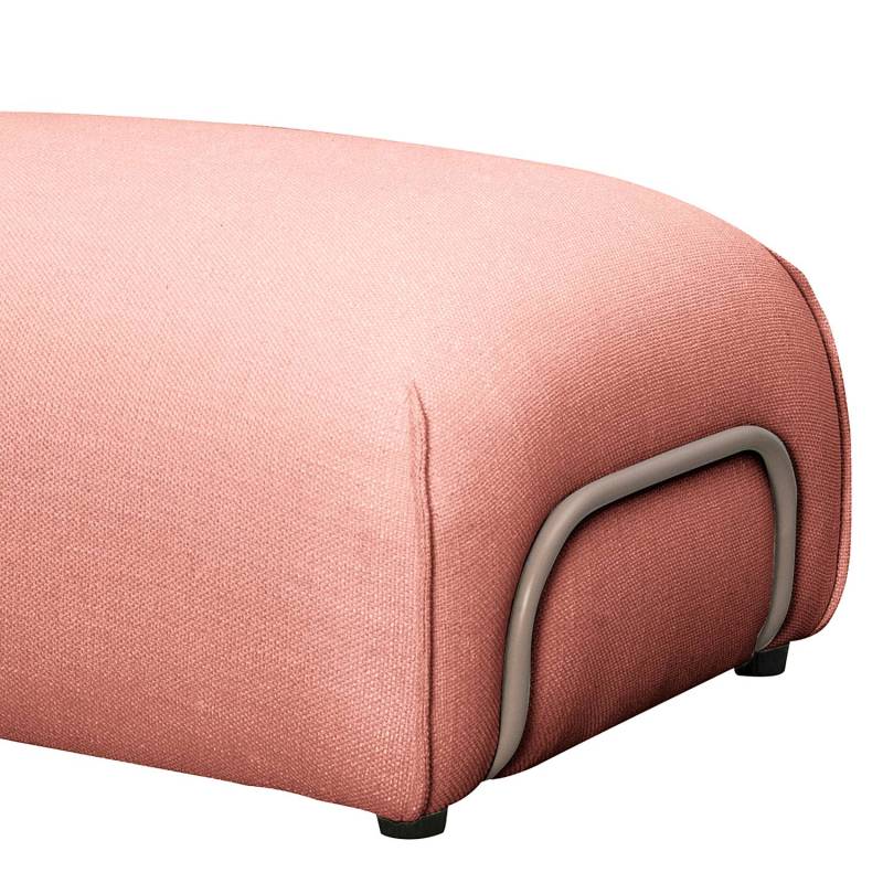 home24 Polsterhocker JESPERSEN 93 x 63 x 42cm Pink Webstoff Esja: Rosa von home24
