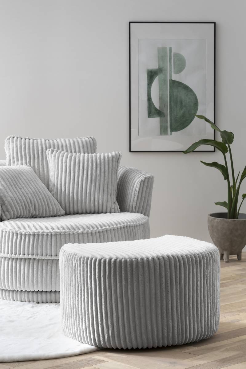 home24 Polsterhocker Pooi 74 x 45 x 53cm Grau/Silber von home24