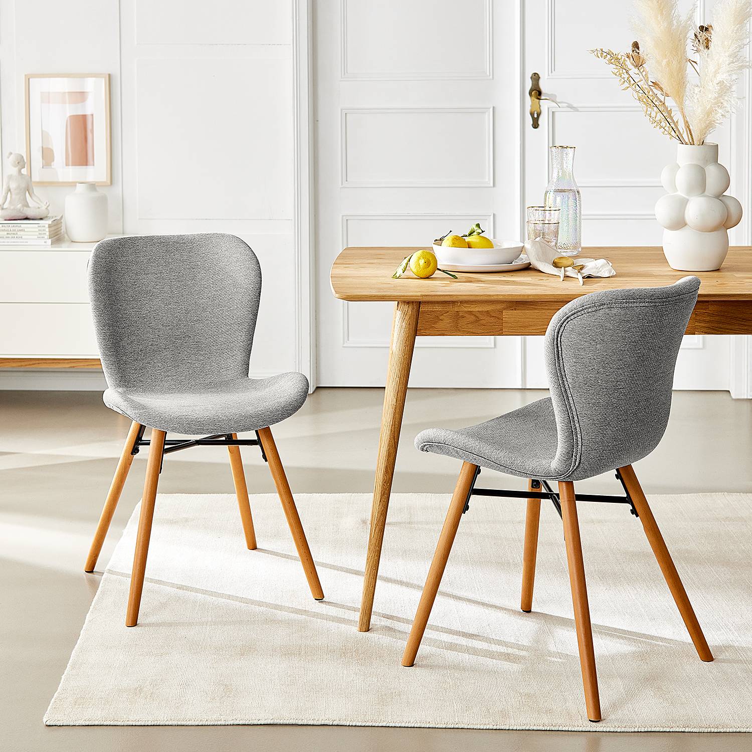 home24 Polsterstuhl 47 x 83 x 53cm Webstoff Stefka: Hellgrau Grau Braun home24 Polsterstuhl 47 x 83 x 53cm Webstoff Stefka: Hellgrau Grau Braun von home24