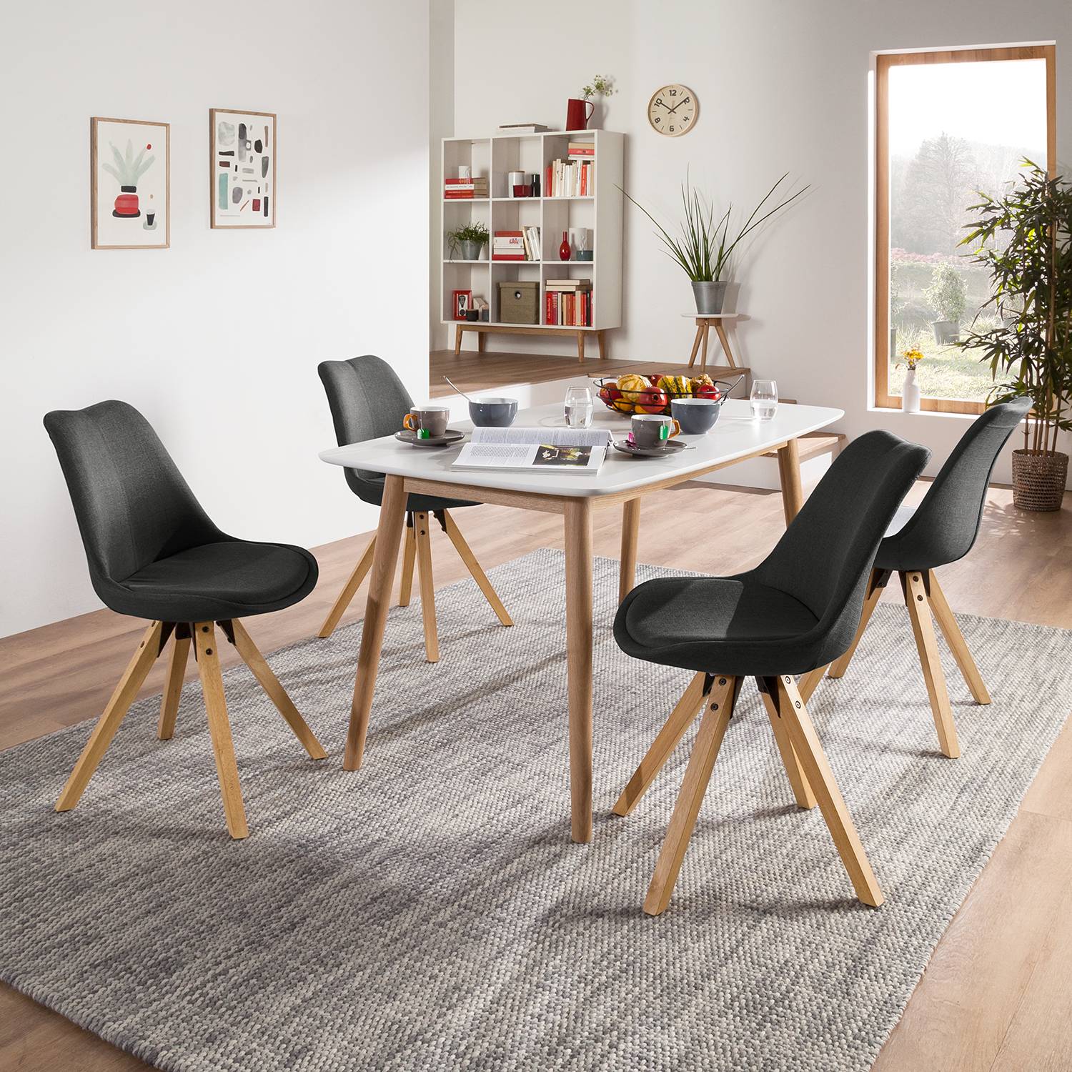 home24 Polsterstuhl 49 x 85 x 55cm Webstoff Cors: Anthrazit Grau Braun 2er Set home24 Polsterstuhl 49 x 85 x 55cm Webstoff Cors: Anthrazit Grau Braun 2er Set von home24
