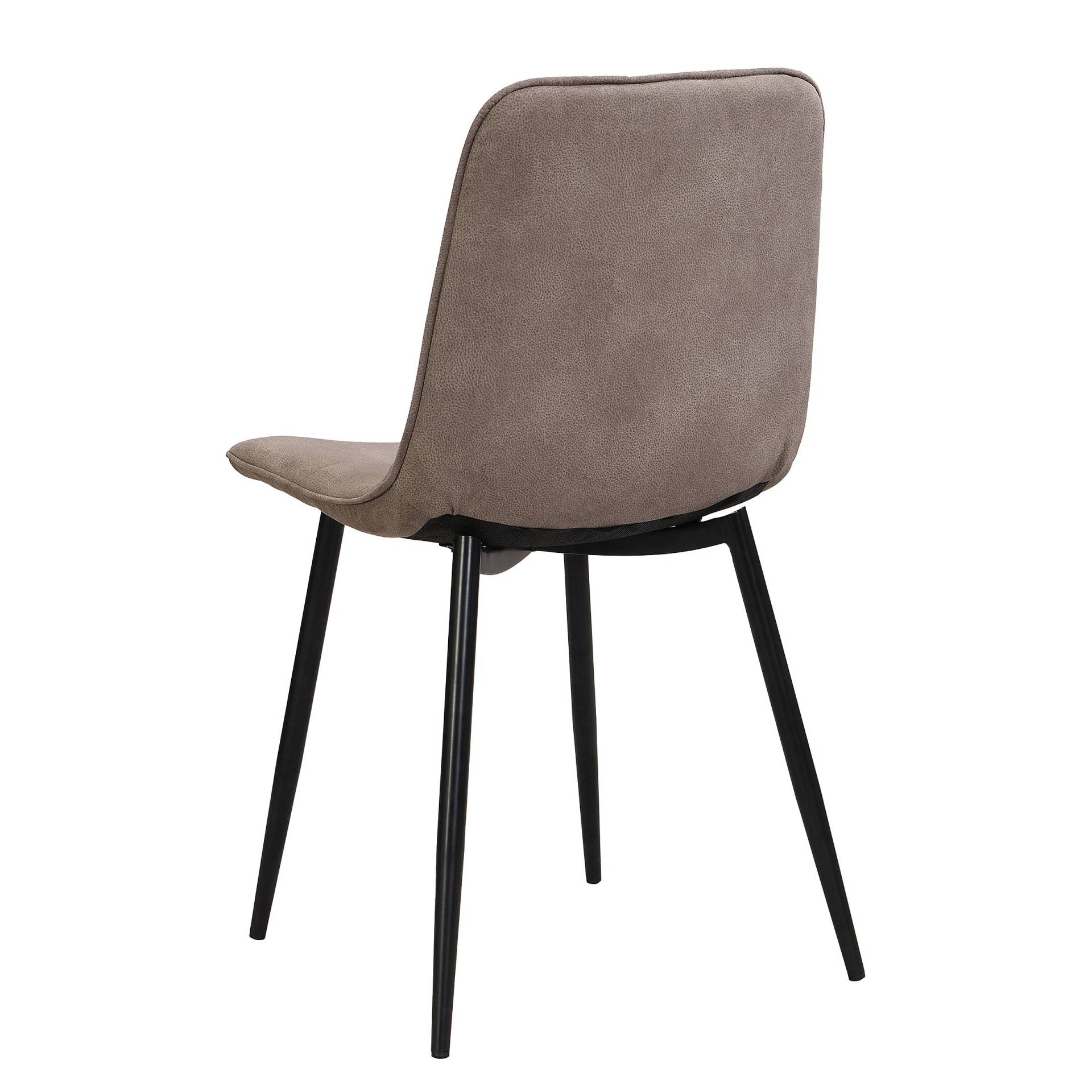 home24 Polsterstuhl Asofe 4er-Set 47 x 84 x 52cm Braun/Beige/Taupe von home24