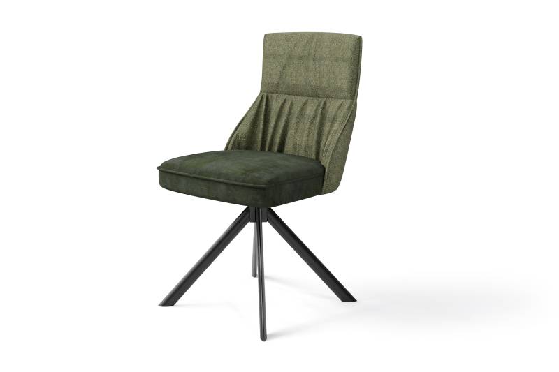 home24 Polsterstuhl Avenal 2er-Set 50 x 89 x 56cm Grün/Dunkelgrün von home24