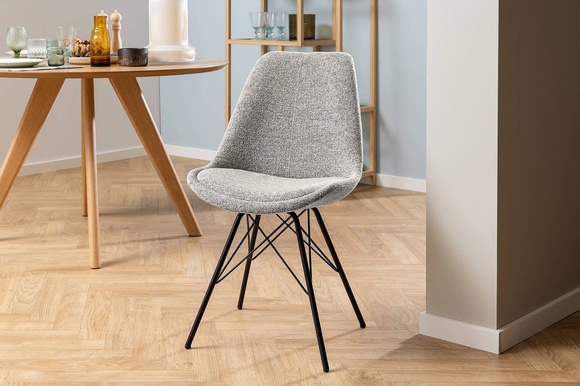 home24 Polsterstuhl Bonito 2er-Set 49 x 86 x 54cm Bouclé Stoff Moena: Grau Grau home24 Polsterstuhl Bonito 2er-Set 49 x 86 x 54cm Bouclé Stoff Moena: Grau Grau von home24