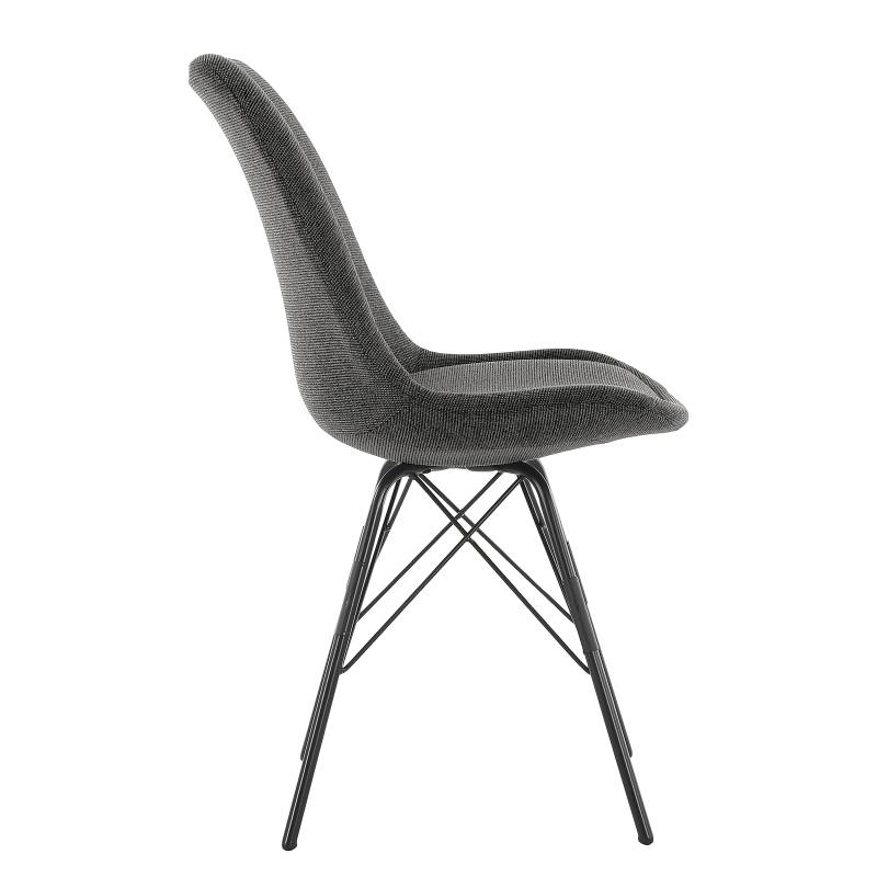 home24 Polsterstuhl Bonito 2er-Set 49 x 86 x 54cm Schwarz/Grau von home24