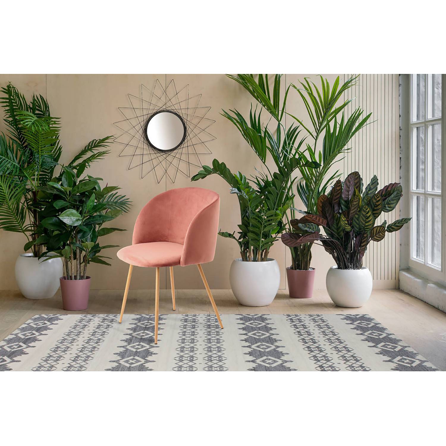 home24 Polsterstuhl Celina 2er-Set 54 x 84 x 56cm Pink/Lachs home24 Polsterstuhl Celina 2er-Set 54 x 84 x 56cm Pink/Lachs von home24