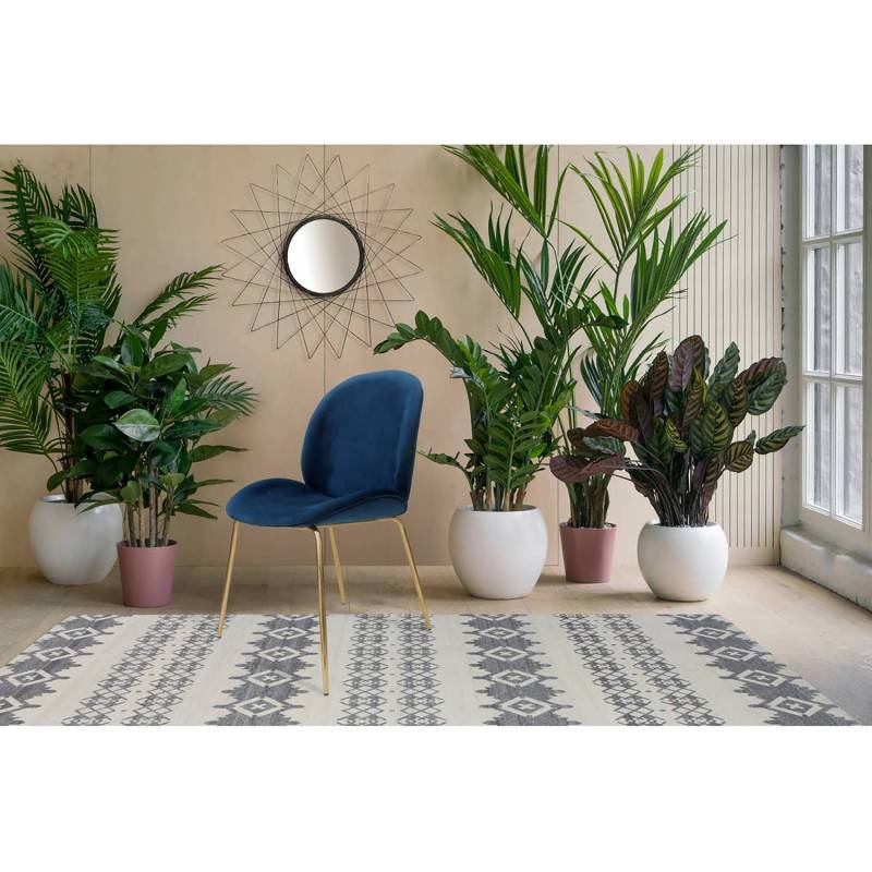 home24 Polsterstuhl Charlize I 2er-Set 47 x 90 x 59cm Blau/Blau von home24