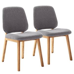 home24 Polsterstuhl Doyran 2er Set 47 x 86 x 58cm Grau/Grau von home24