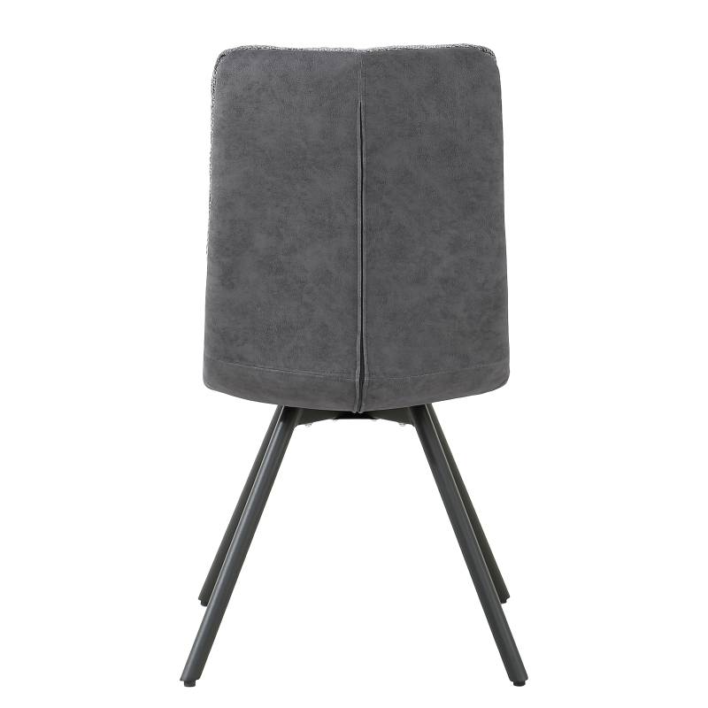 home24 Polsterstuhl Etla 2er-Set 48 x 95 x 66cm Grau/Grau von home24