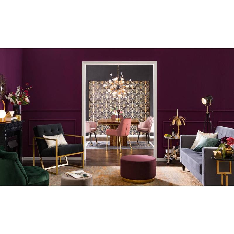 home24 Polsterstuhl Evy 2er-Set 58 x 89 x 58cm Samt Sua: Altrosa Pink von home24