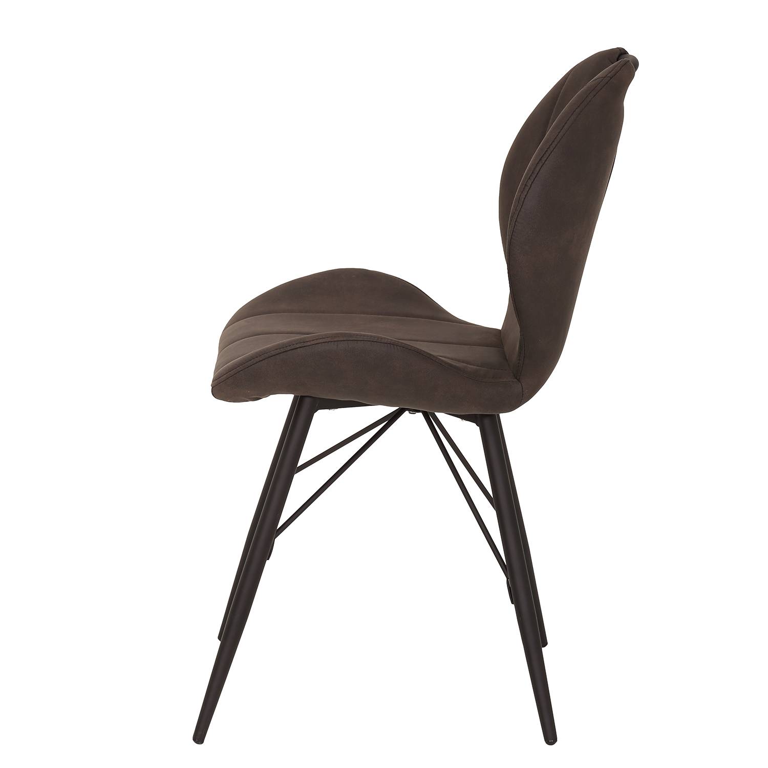 home24 Polsterstuhl Glin 50 x 86 x 56cm 2er Set Grau/Anthrazit von home24