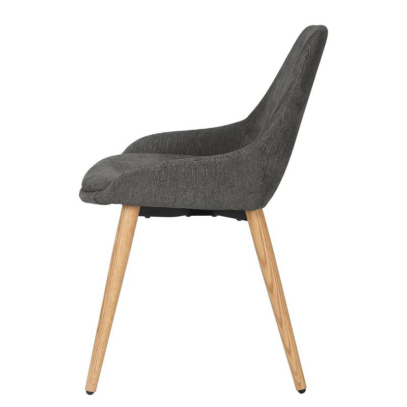 home24 Polsterstuhl Lakins 2er-Set 52 x 81 x 57cm Grau/Dunkelgrau von home24