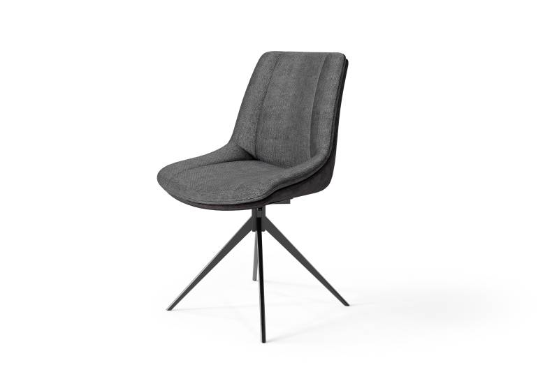 home24 Polsterstuhl Marana 2er-Set 50 x 88 x 62cm Schwarz/Anthrazit von home24