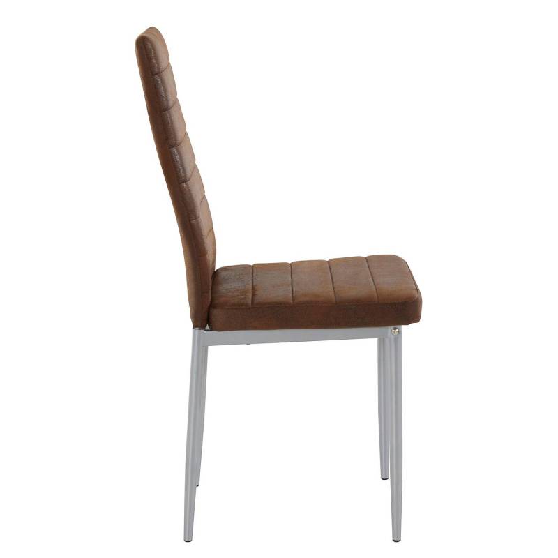 home24 Polsterstuhl Orelle II 2er-Set 42 x 96 x 53cm Braun/Braun von home24