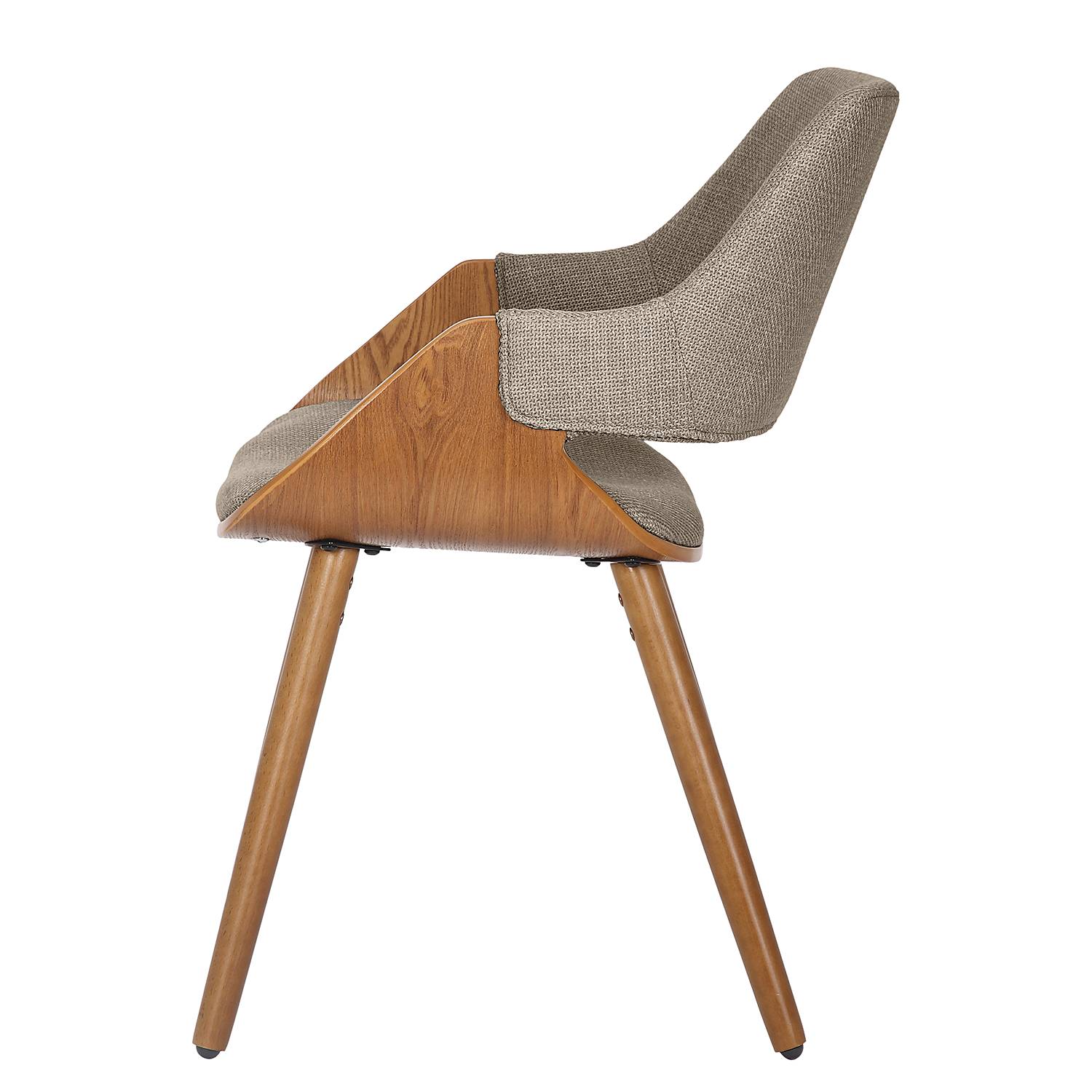 home24 Polsterstuhl Riffles 2er-Set 51 x 80 x 57cm Grau/Grau von home24