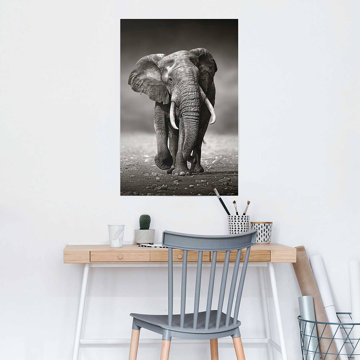 home24 Poster Elefant Papier Schwarz 61 x 92 x 0cm home24 Poster Elefant Papier Schwarz 61 x 92 x 0cm von home24