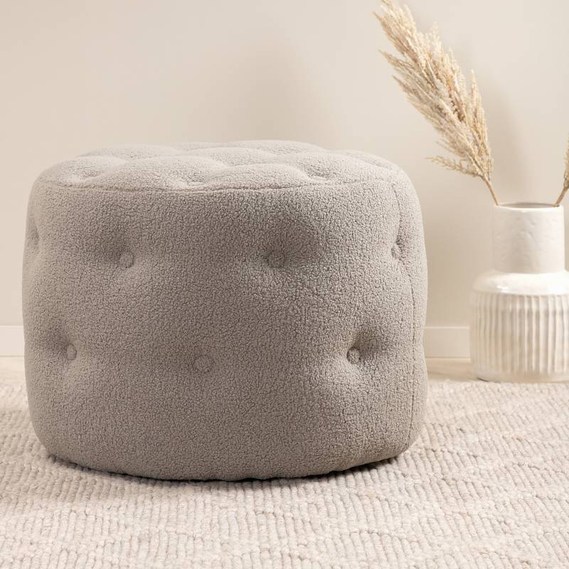 home24 Pouf Benjamin Ø 55cm Grau/Beige home24 Pouf Benjamin Ø 55cm Grau/Beige von home24