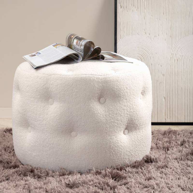 home24 Pouf Benjamin Ø 55cm Weiß/Creme home24 Pouf Benjamin Ø 55cm Weiß/Creme von home24