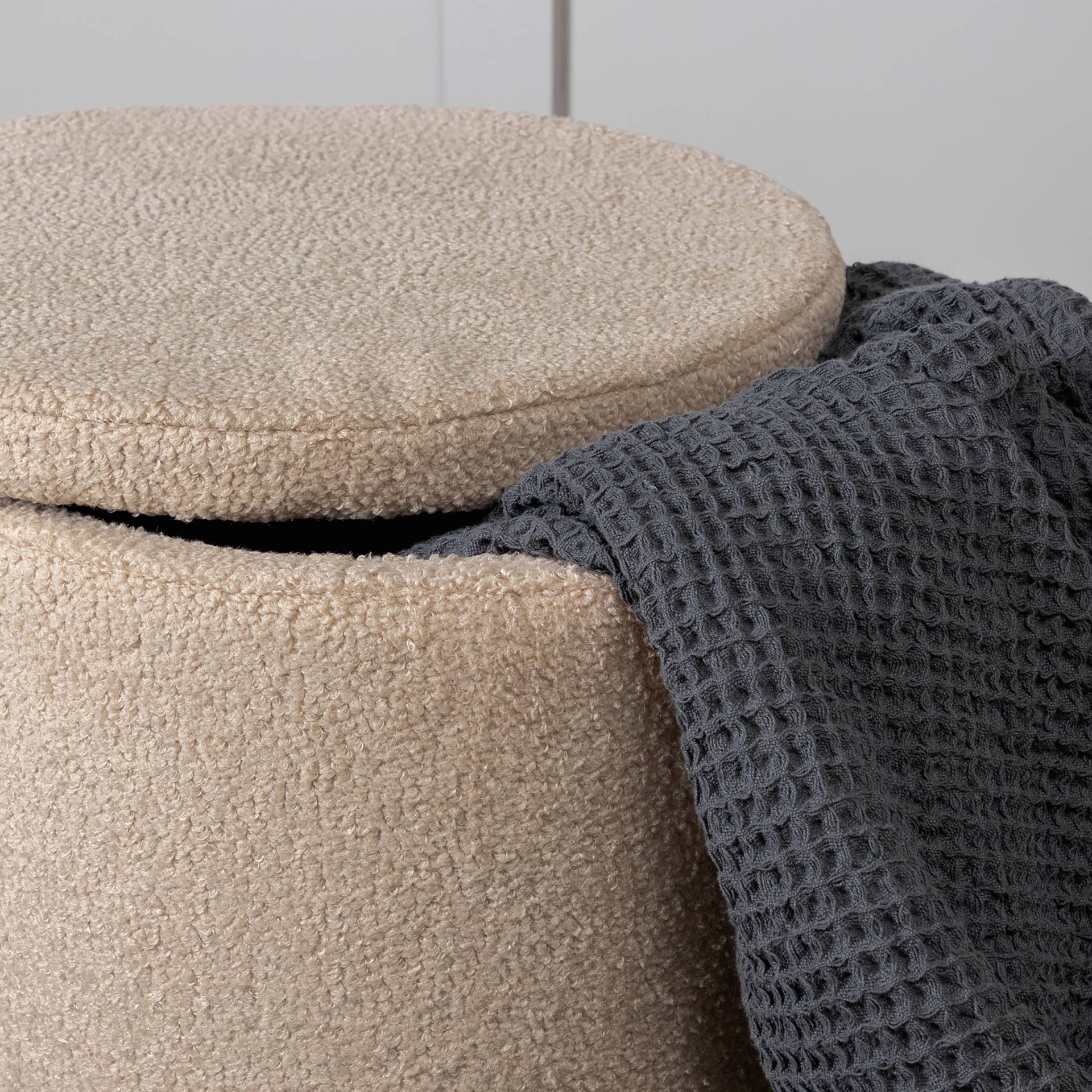 home24 Pouf Dunken Ø 51cm Beige/Beige home24 Pouf Dunken Ø 51cm Beige/Beige von home24
