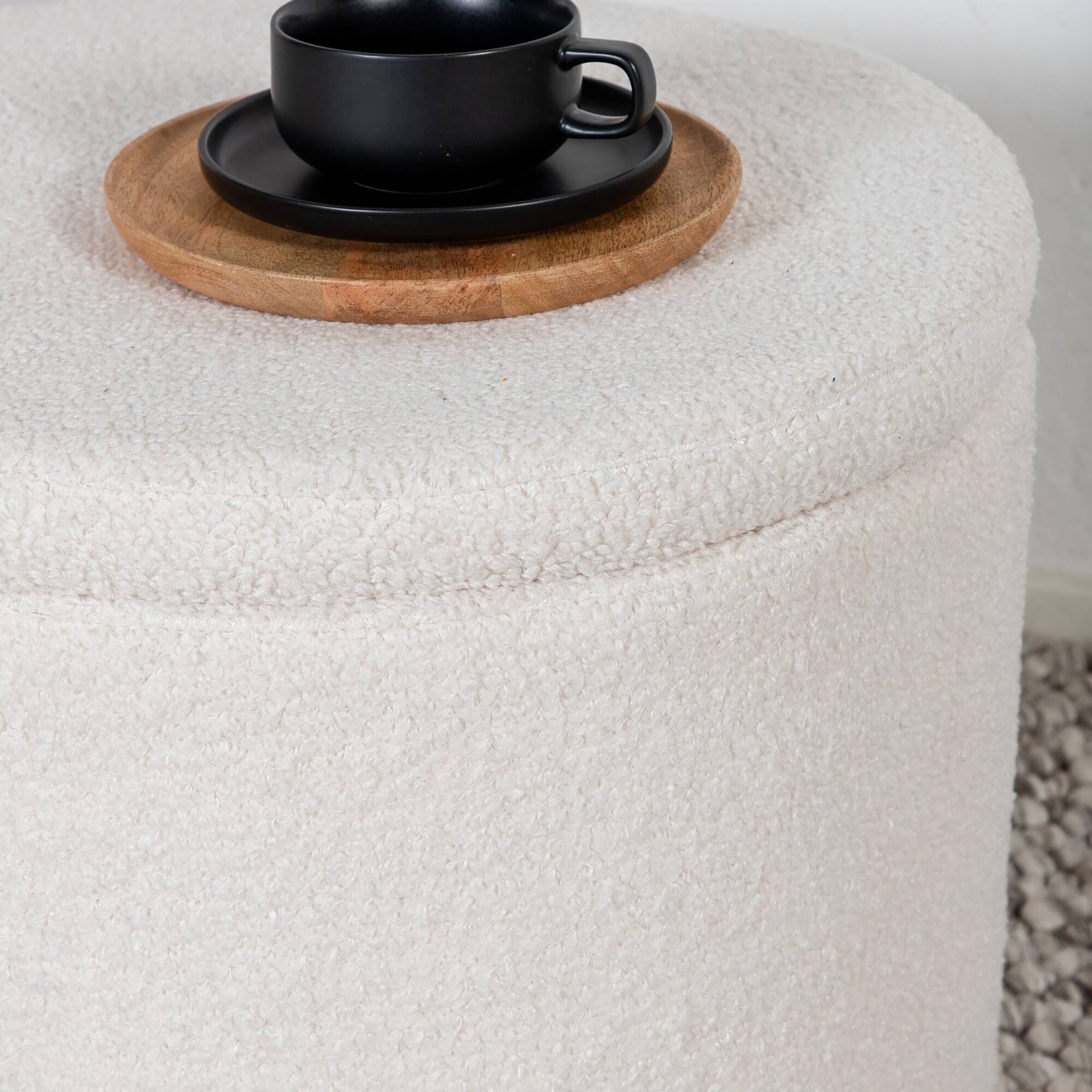 home24 Pouf Dunken Ø 51cm Weiß/Weiß home24 Pouf Dunken Ø 51cm Weiß/Weiß von home24