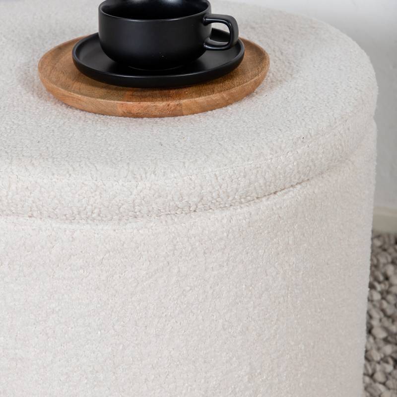 home24 Pouf Dunken Ø 51cm Weiß/Weiß home24 Pouf Dunken Ø 51cm Weiß/Weiß von home24