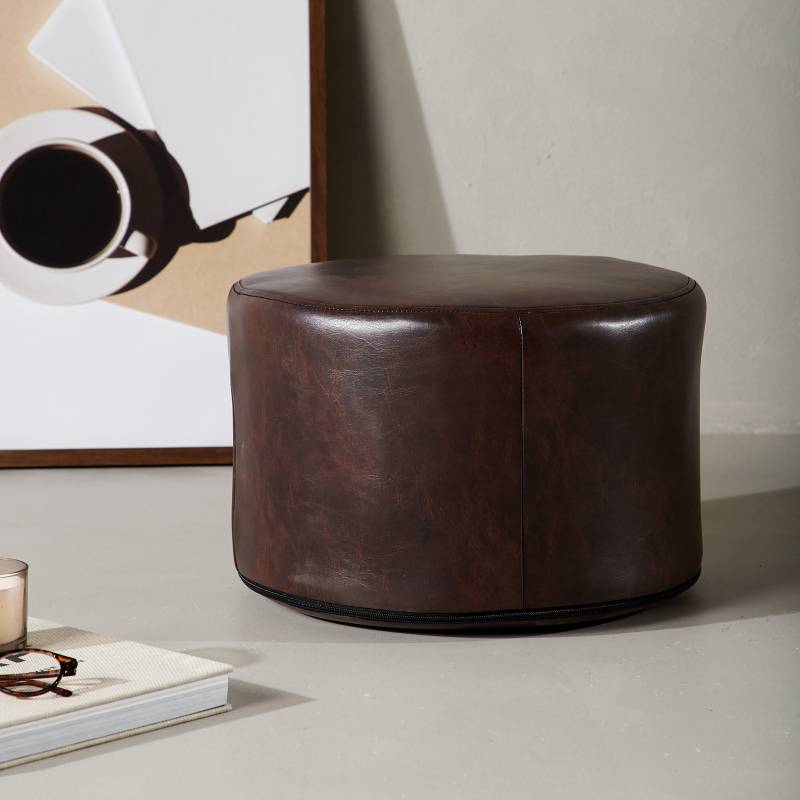 home24 Pouf Eastport Ø 41cm Braun home24 Pouf Eastport Ø 41cm Braun von home24