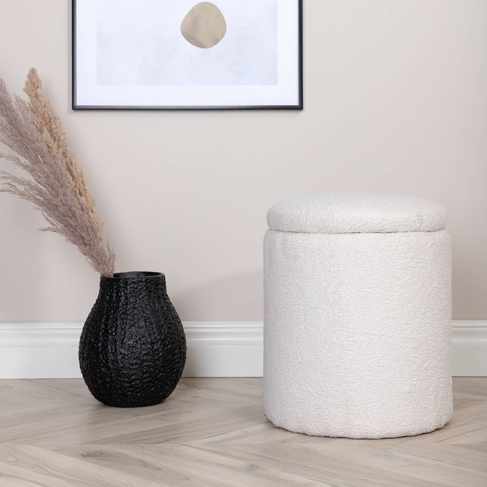 home24 Pouf Limpen Ø 32cm Weiß/Weiß Teddystoff home24 Pouf Limpen Ø 32cm Weiß/Weiß Teddystoff von home24