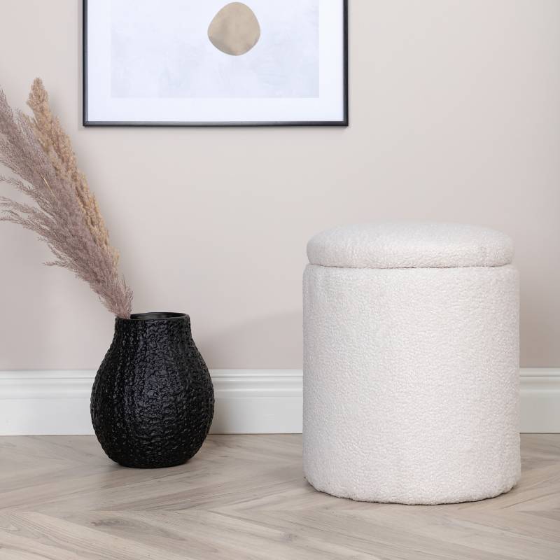 home24 Pouf Limpen Ø 32cm Weiß/Weiß Teddystoff home24 Pouf Limpen Ø 32cm Weiß/Weiß Teddystoff von home24