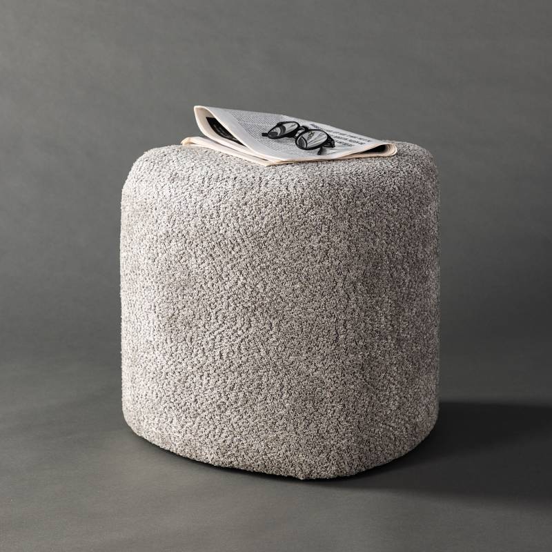 home24 Pouf Peg Ø 46cm Grau/Grau Bouclé home24 Pouf Peg Ø 46cm Grau/Grau Bouclé von home24