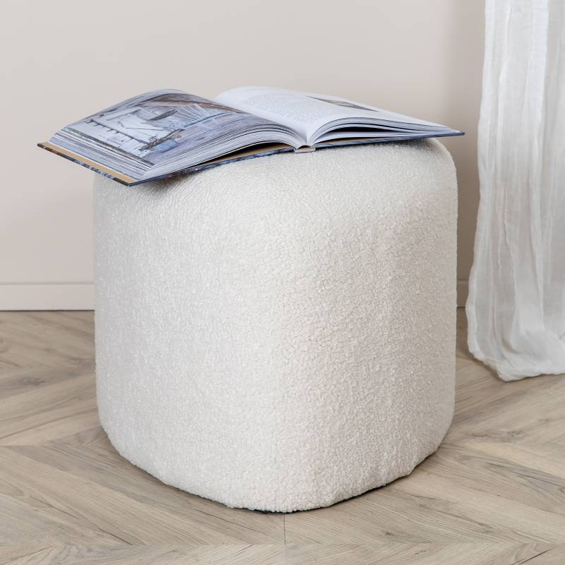 home24 Pouf Peg Ø 46cm Weiß/Creme Teddystoff home24 Pouf Peg Ø 46cm Weiß/Creme Teddystoff von home24