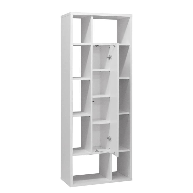 home24 Raumteiler Holt I Spanplatte, foliert Weiß/Matt Weiß 70 x 187 x 36cm von home24