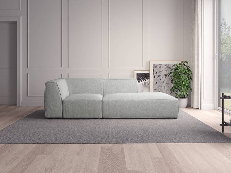 home24 Recamiere Grau Webstoff Saia 248 x 71 x 92cm Armlehne davorstehend links Modern von home24