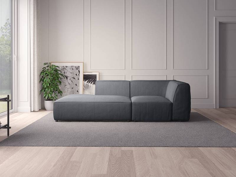 home24 Recamiere Grau Webstoff Saia 248 x 71 x 92cm Armlehne davorstehend rechts Modern von home24
