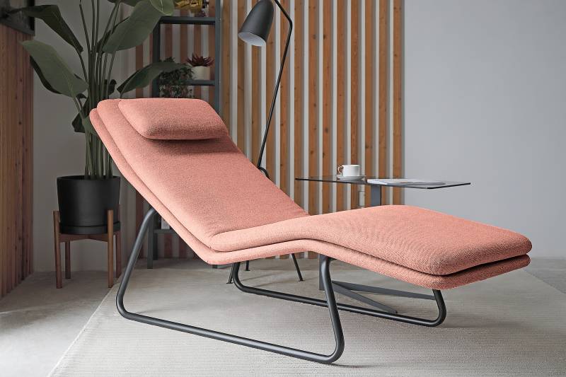 home24 Relaxliege SOMAN Pink Webstoff Lynna 70 x 88 x 168cm von home24