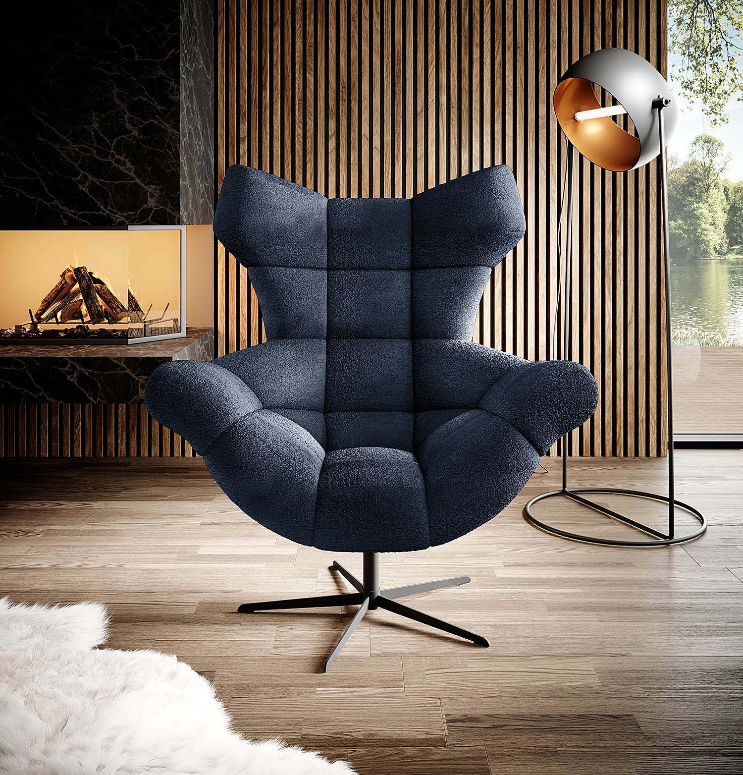 home24 Relaxsessel Loney Blau Chenille Lorin 103 x 119 x 84cm home24 Relaxsessel Loney Blau Chenille Lorin 103 x 119 x 84cm von home24