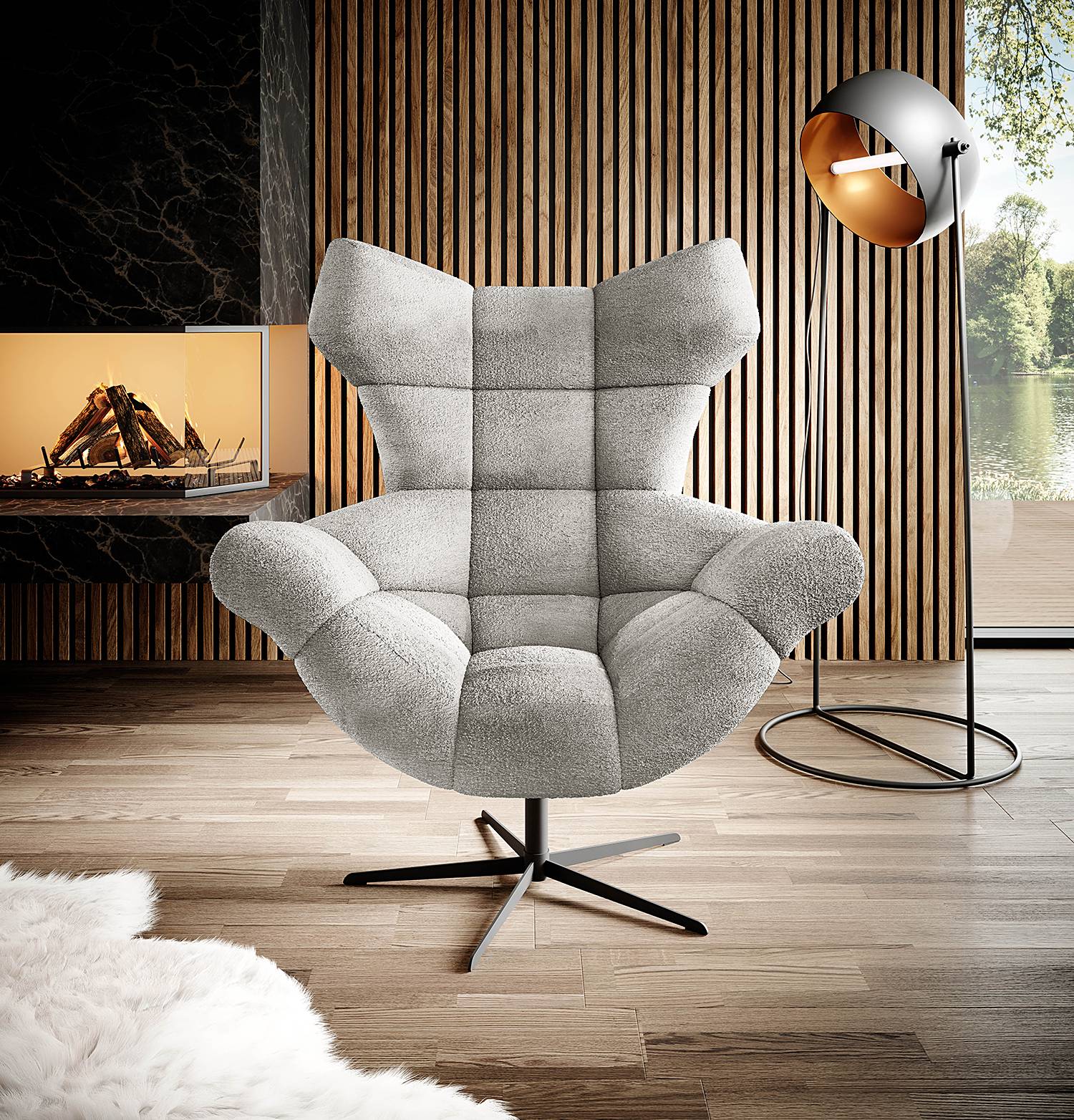 home24 Relaxsessel Loney Grau Chenille Lorin 103 x 119 x 84cm home24 Relaxsessel Loney Grau Chenille Lorin 103 x 119 x 84cm von home24