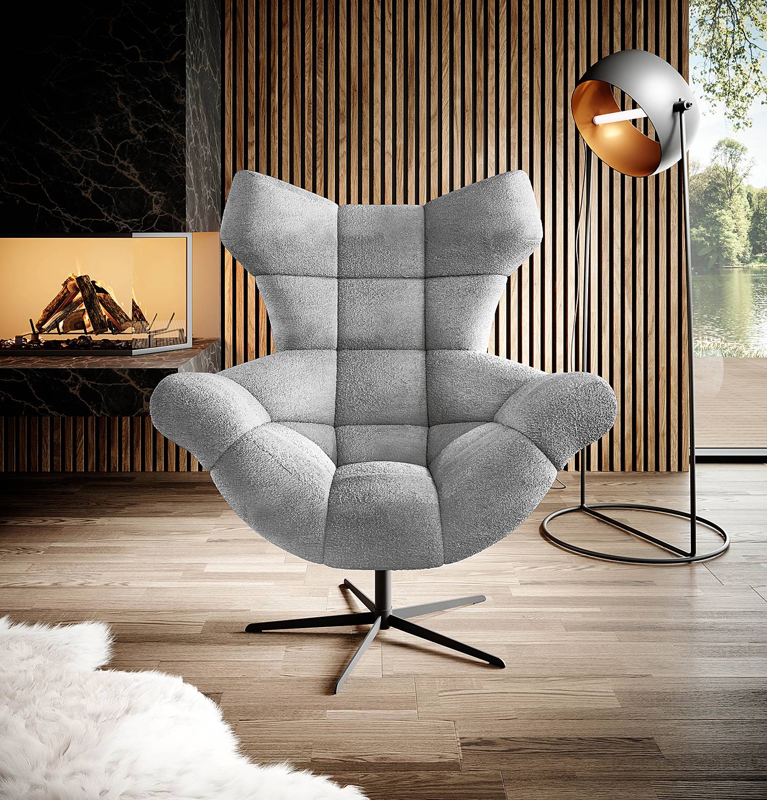 home24 Relaxsessel Loney Grau Chenille Lorin 103 x 119 x 84cm home24 Relaxsessel Loney Grau Chenille Lorin 103 x 119 x 84cm von home24