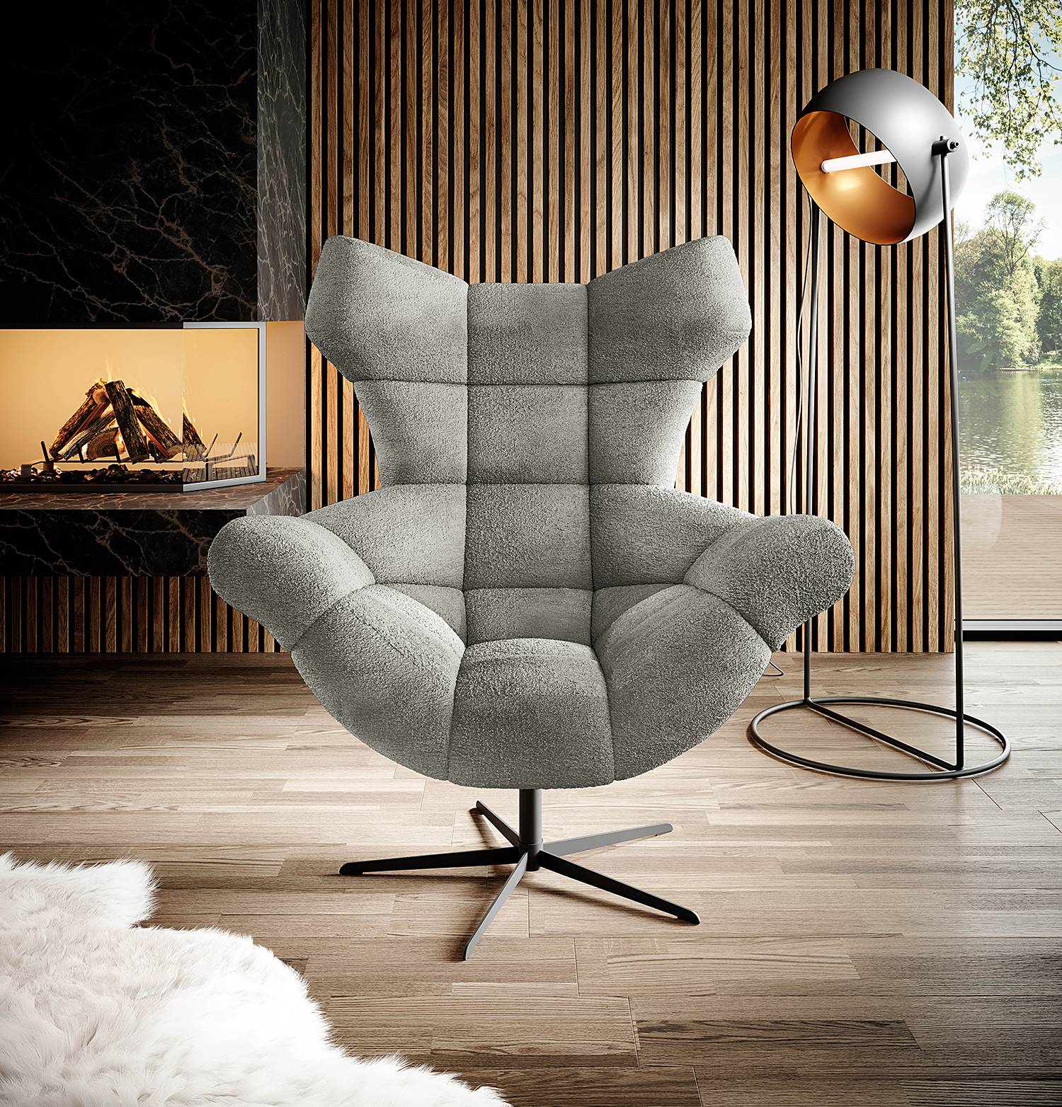 home24 Relaxsessel Loney Grau Chenille Lorin 103 x 119 x 84cm home24 Relaxsessel Loney Grau Chenille Lorin 103 x 119 x 84cm von home24