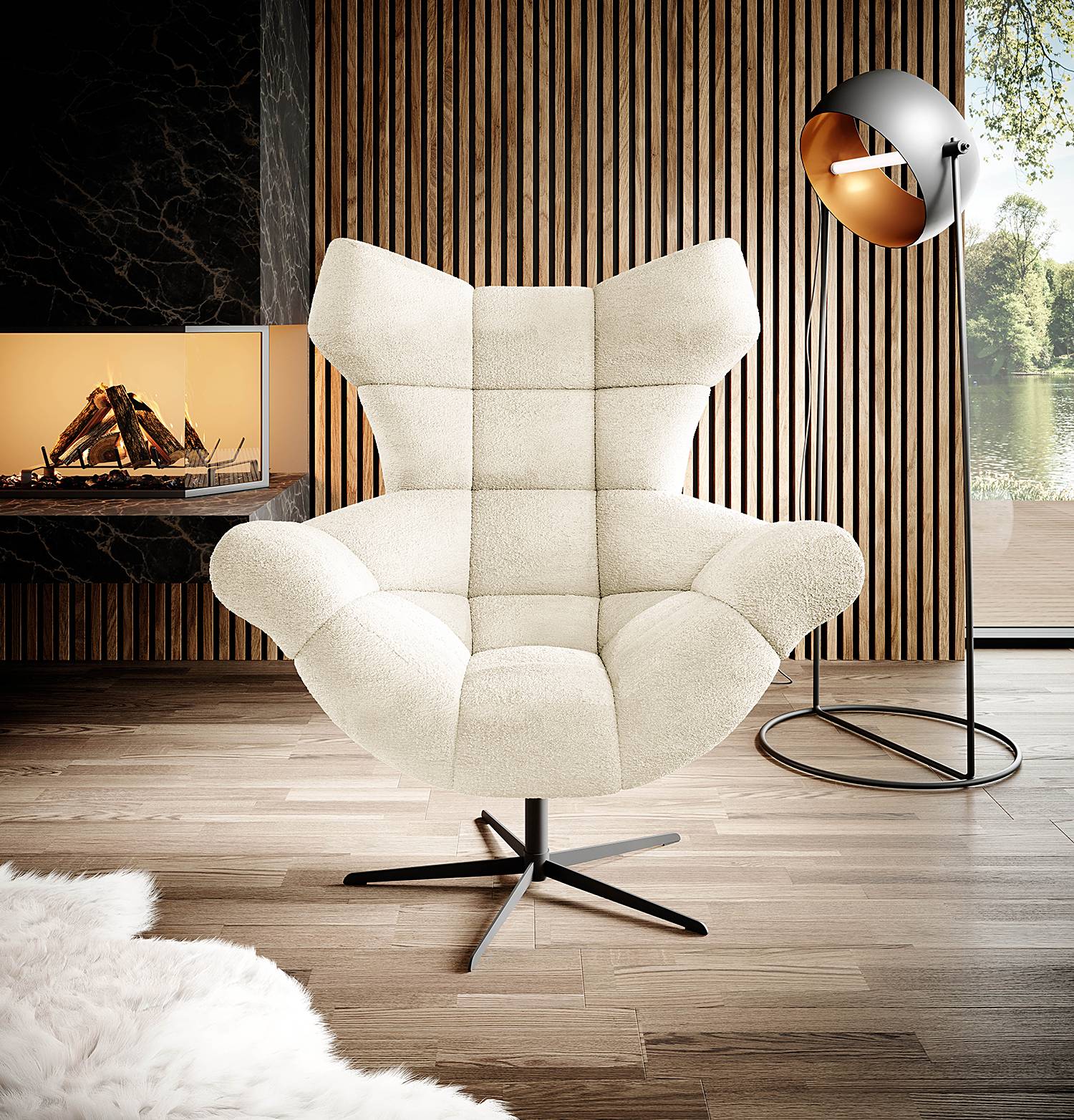 home24 Relaxsessel Loney Weiß/Beige Chenille Lorin 103 x 119 x 84cm home24 Relaxsessel Loney Weiß/Beige Chenille Lorin 103 x 119 x 84cm von home24