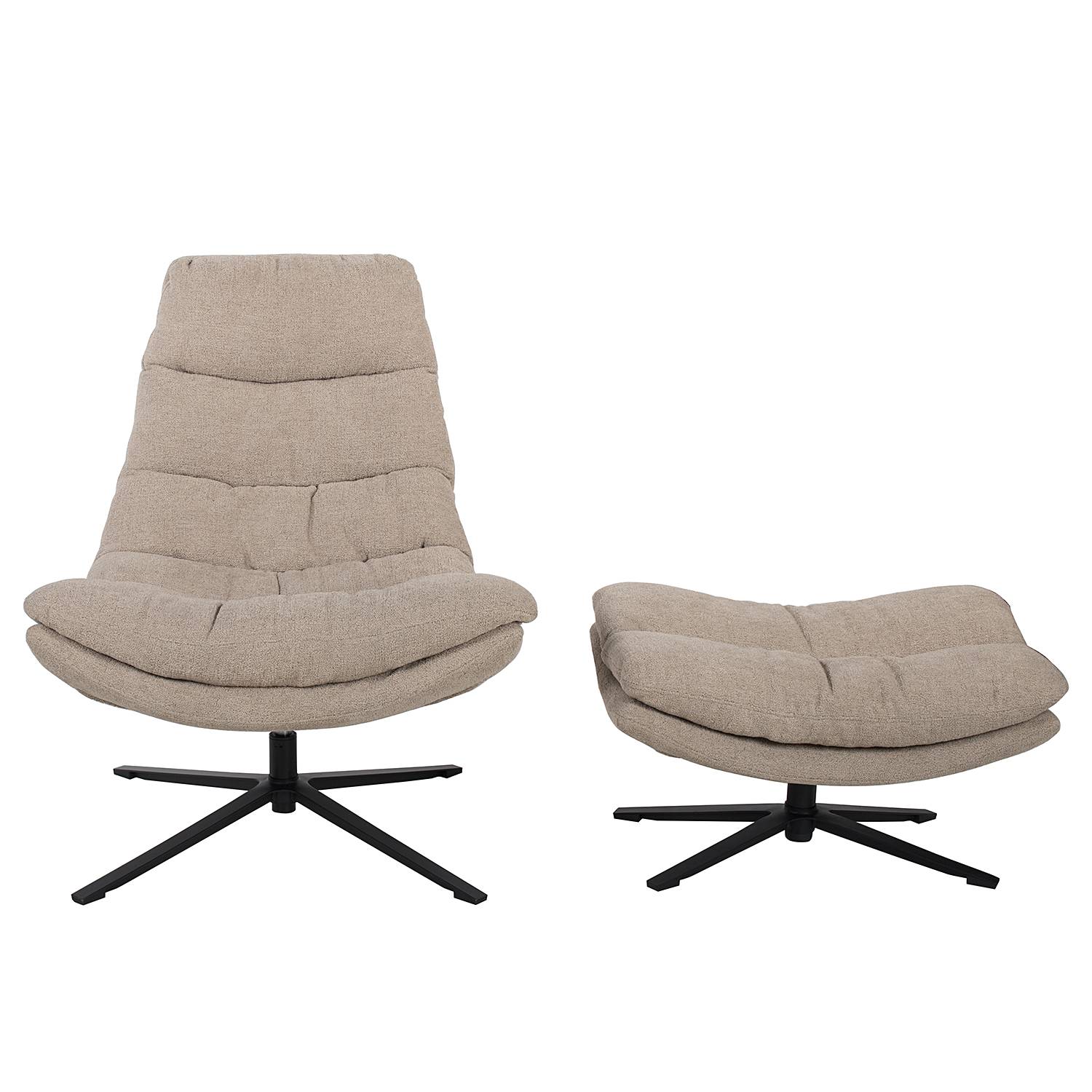 home24 Relaxsessel mit Hocker Beige Webstoff 83 x 100 x 92cm home24 Relaxsessel mit Hocker Beige Webstoff 83 x 100 x 92cm von home24