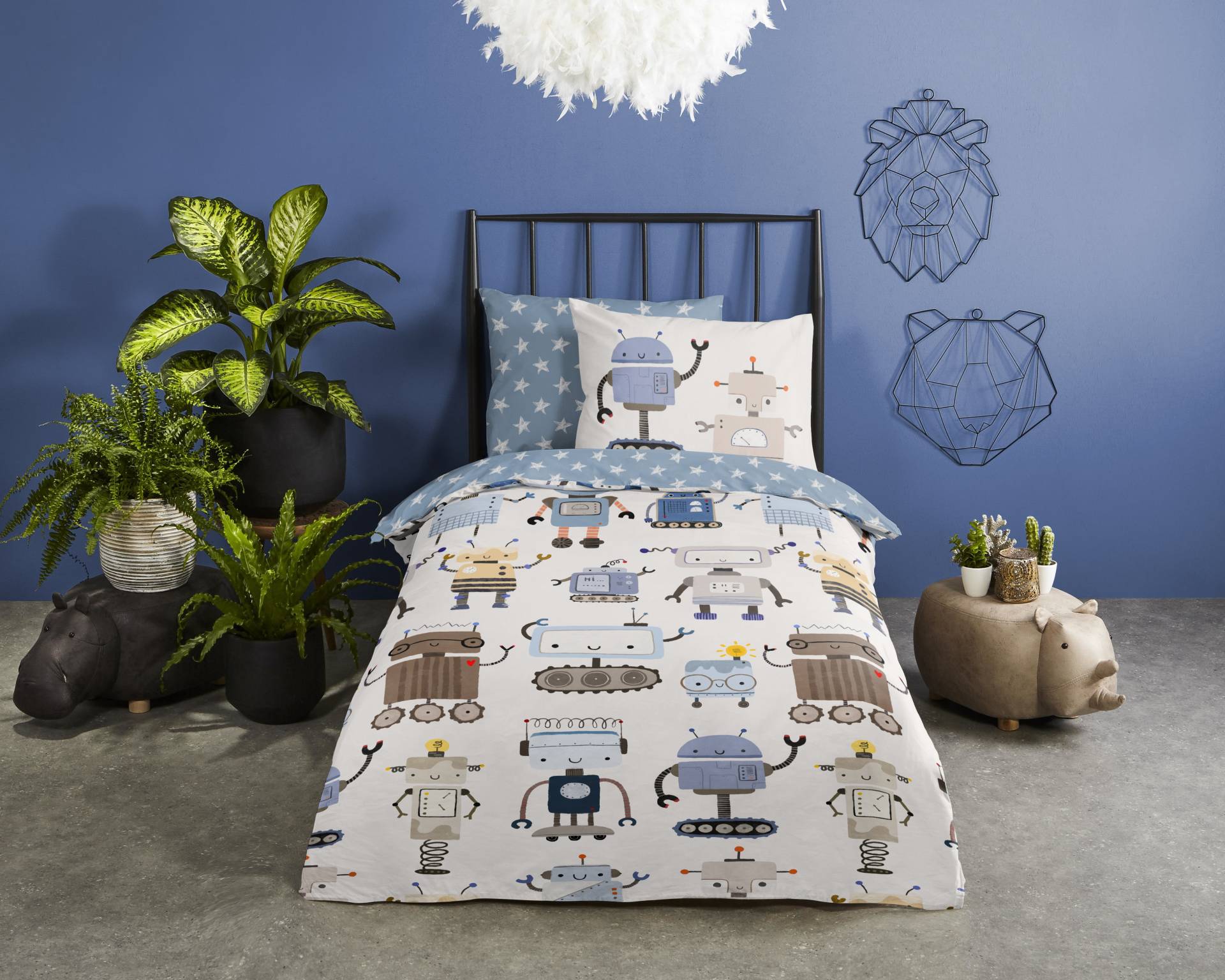 home24 Renforcé-Bettwäsche 33012 140 x 200/220 cm + Kissen 70 x 60 cm Blau/Weiß/Multicolor home24 Renforcé-Bettwäsche 33012 140 x 200/220 cm + Kissen 70 x 60 cm Blau/Weiß/Multicolor von home24