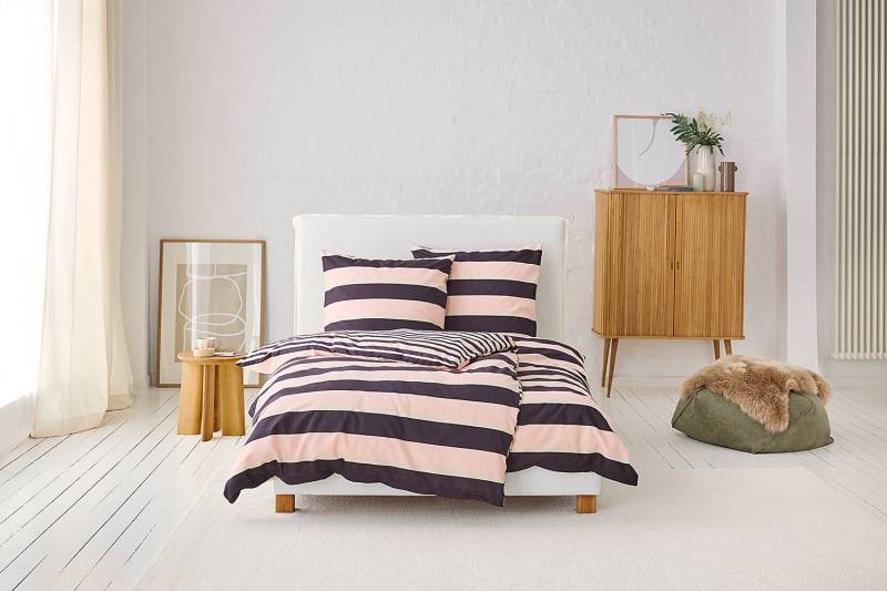 home24 Renforcé Bettwäsche Fun 155 x 200 cm + Kissen 80 x 80 cm Braun/Schokolade/ Braun von home24