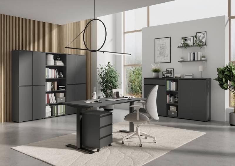home24 Rollcontainer Adrano 40 x 63 x 50cm Grau/Graphit von home24