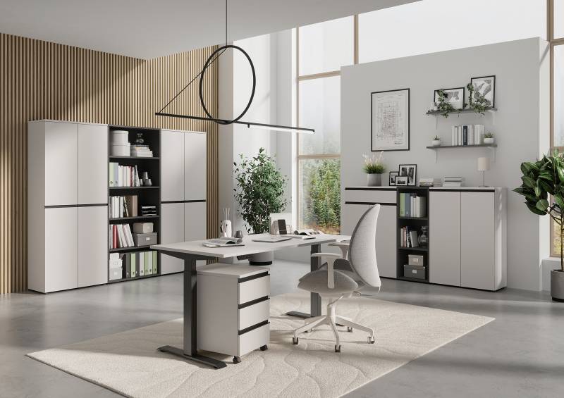 home24 Rollcontainer Adrano 40 x 63 x 50cm Grau/Kaschmir von home24