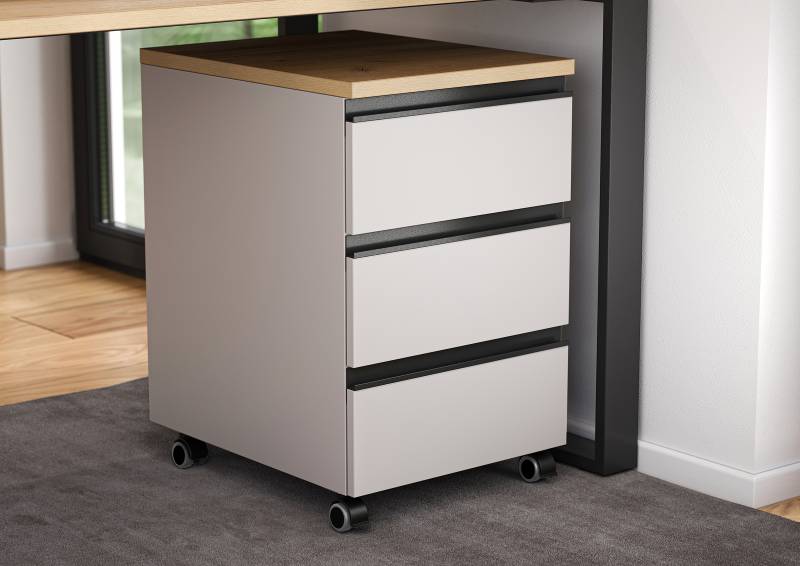 home24 Rollcontainer Deltona 40 x 63 x 50cm Grau von home24