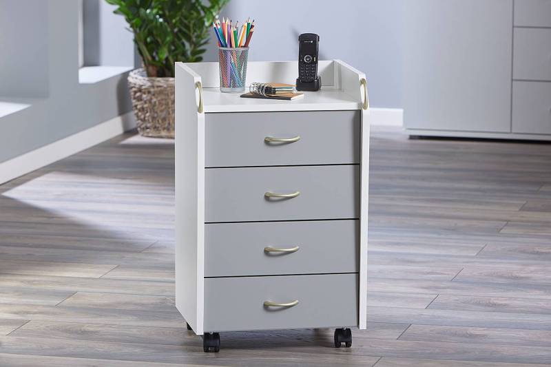 home24 Rollcontainer Pronti 40 x 65 x 36cm Weiß/Weiß/Grau home24 Rollcontainer Pronti 40 x 65 x 36cm Weiß/Weiß/Grau von home24