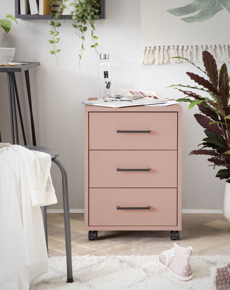 home24 Rollcontainer Ruby 40 x 57 x 50cm Pink/Apricot von home24