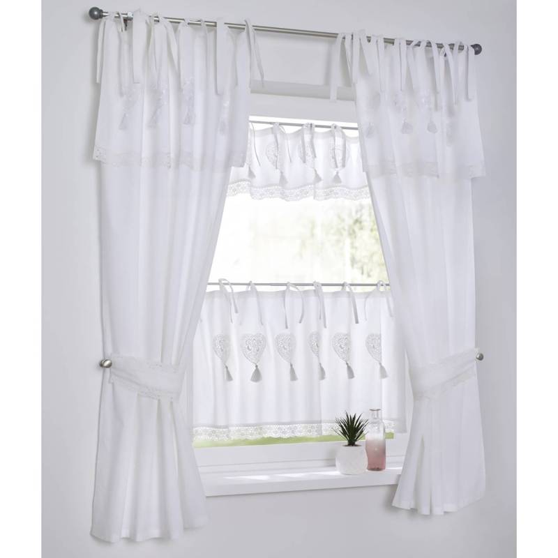 home24 Scheibengardine Camille 120 x 25cm Weiß von home24