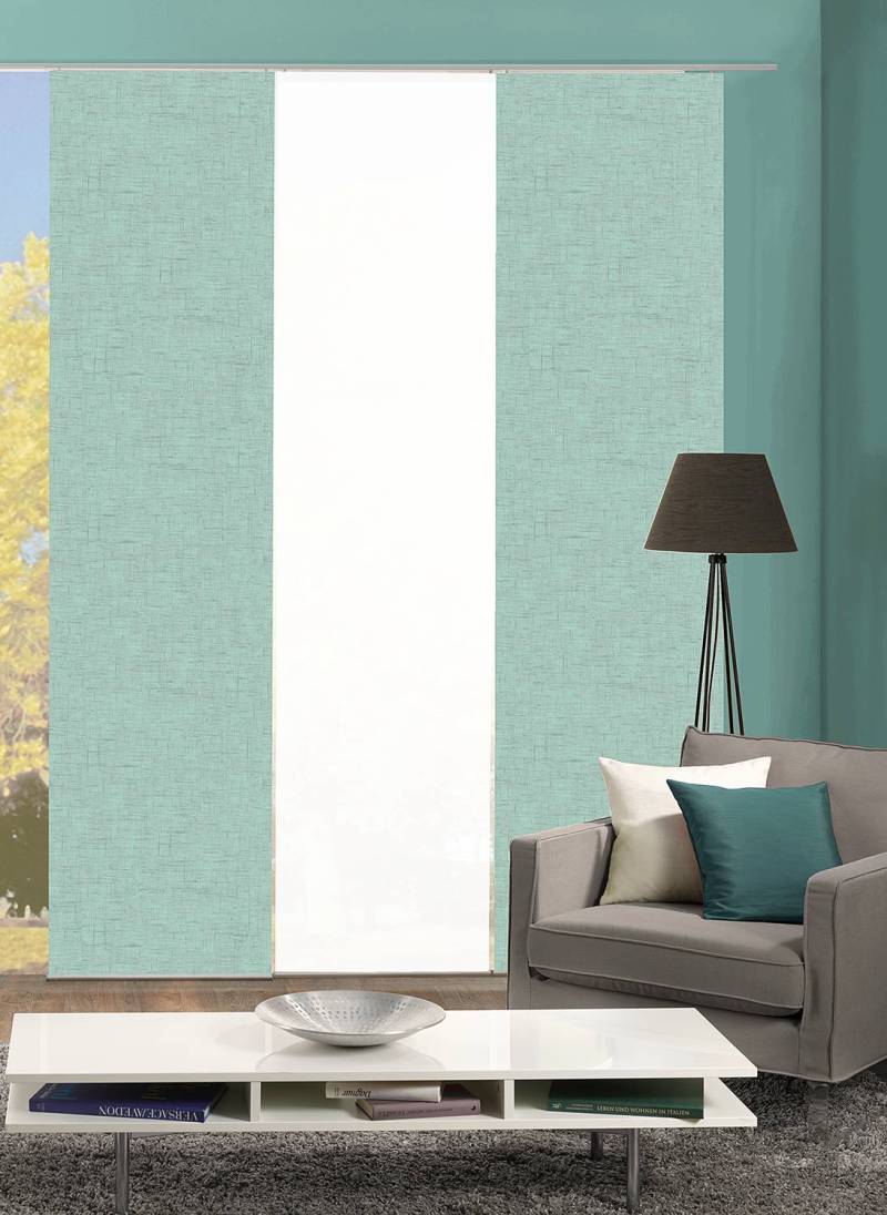 home24 Schiebevorhang Pive 60 x 245cm Grün/Mint 3er Set von home24