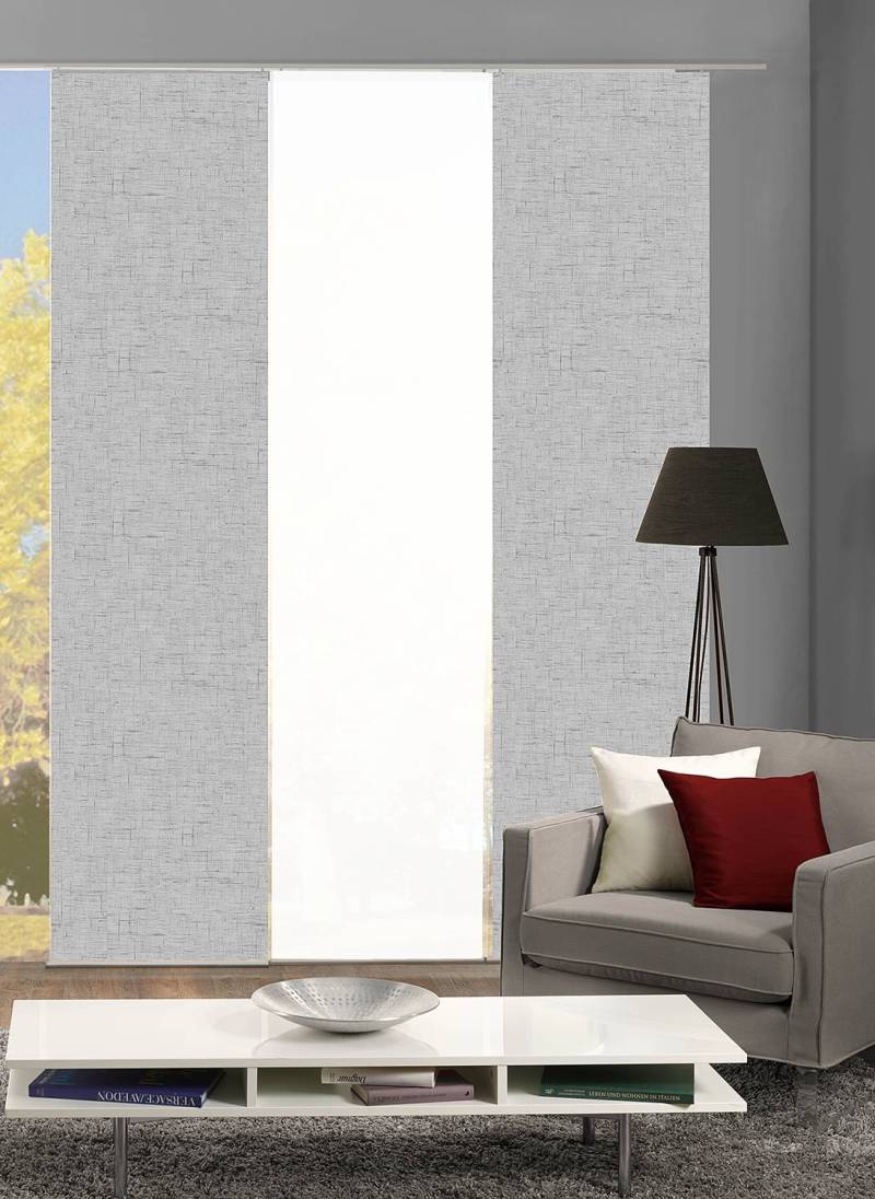 home24 Schiebevorhang Pive 60 x 245cm Silber/Silber 3er Set von home24